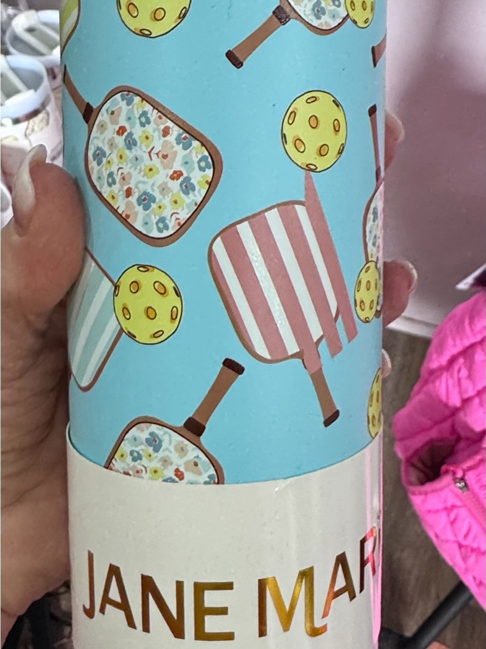 Jane Marie Blue Pickleball Pattern Insulated Tumbler 20 0z